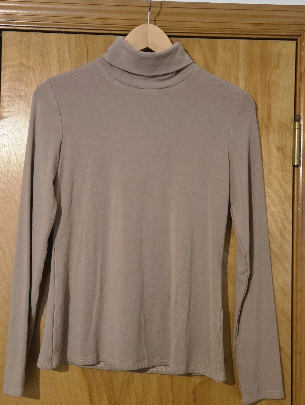 Trendy Queen Women’s Taupe Turtleneck Long Sleeve Top Size M